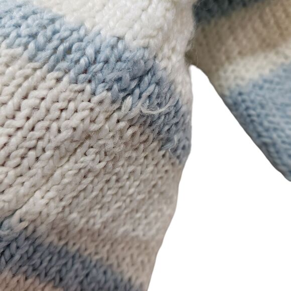 Diane Von Furstenberg Vintage Sweater Mock Neck 3/4 Sleeve 80's Blue White Large - Picture 8 of 10